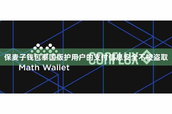 保麦子钱包泰国版护用户的支付信息安全不被盗取