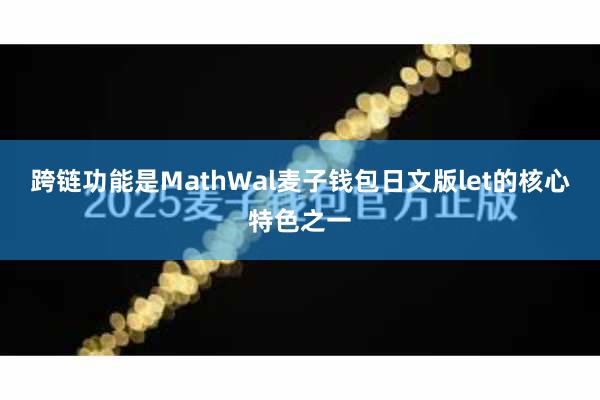 跨链功能是MathWal麦子钱包日文版let的核心特色之一