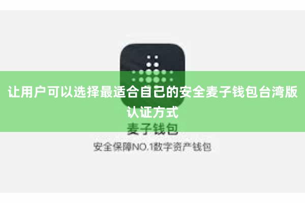 让用户可以选择最适合自己的安全麦子钱包台湾版认证方式